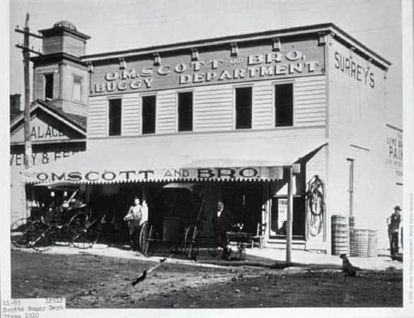 Old photo of the original Scotts Store in Marysville Ohio
