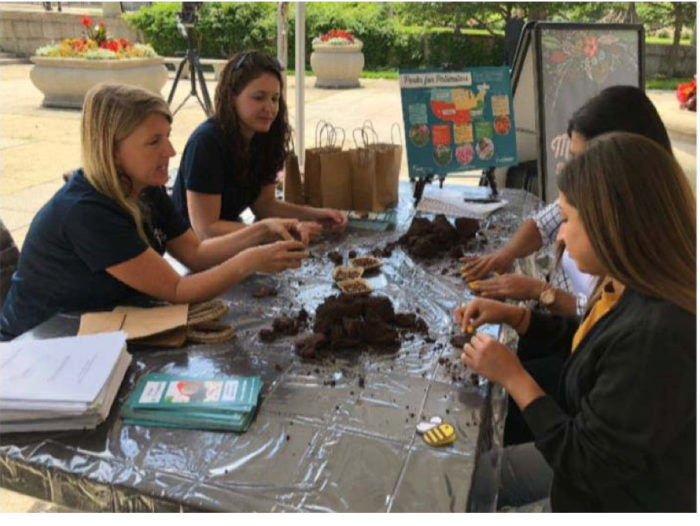NRPA staff led a pollinator seed ball activity at the June pollinator fair in Chicago.