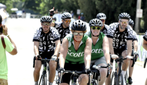 Team Scotts riding in Pelotonia